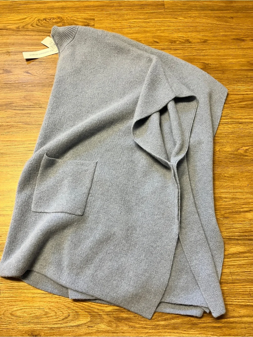 NWT The Cashmere Project 100% Cashmere Zip Poncho Cape Slate Blue OS MSRP $496